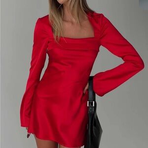 Princess Polly Red Long-Sleeve Dress